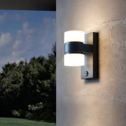 Eglo Atollari Exterior PIR Wall Light In Anthracite -Eglo eglo atollari exterior pir wall light in anthracite p7357 84368 image