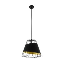 Eglo Austell 360mm Single Pendant With Black Band Of Fabric With A Gold Inner Finish 8 Eglo Austell 360mm Single Pendant With Black Band Of Fabric With A Gold Inner Finish -Eglo eglo austell 360mm single pendant with black band of fabric with a gold inner finish p23873 91837 image