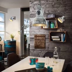 Eglo Barnstaple Floor Lamp With A Used Distressed Zinc Look -Eglo eglo barnstaple floor lamp with a used distressed zinc look p15578 89215 image