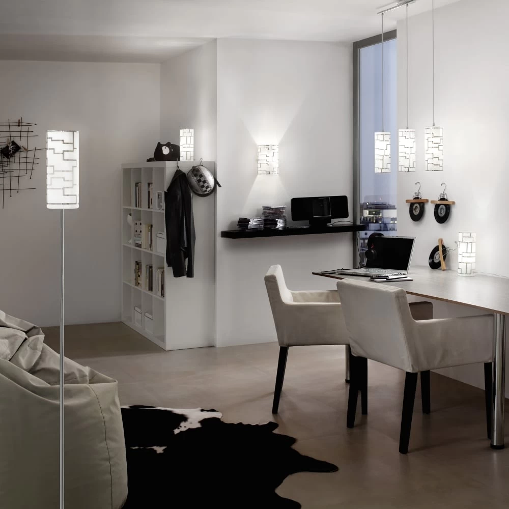 Eglo Bayman Triple White Glass And Chrome Pendant Light 5 Eglo Bayman Triple White Glass And Chrome Pendant Light - Image 3