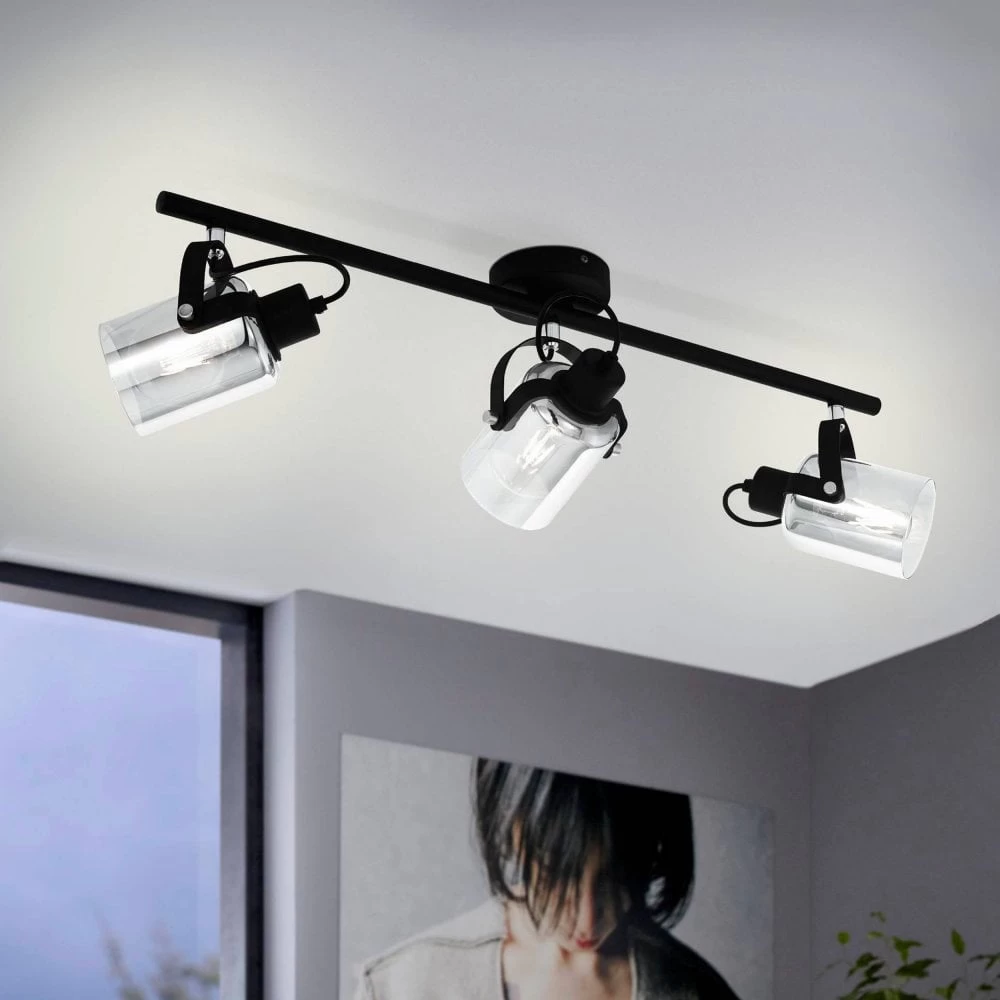 Eglo Berregas Triple Spotlight With Black Vaporized Glass 5 Eglo Berregas Triple Spotlight With Black Vaporized Glass - Image 3