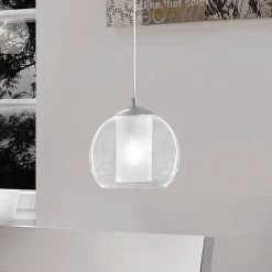 Eglo Bolsano Clear Glass Globe Pendant Light
