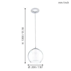 Eglo Bolsano Clear Glass Globe Pendant Light -Eglo eglo bolsano clear glass globe pendant light p1450 92053 image