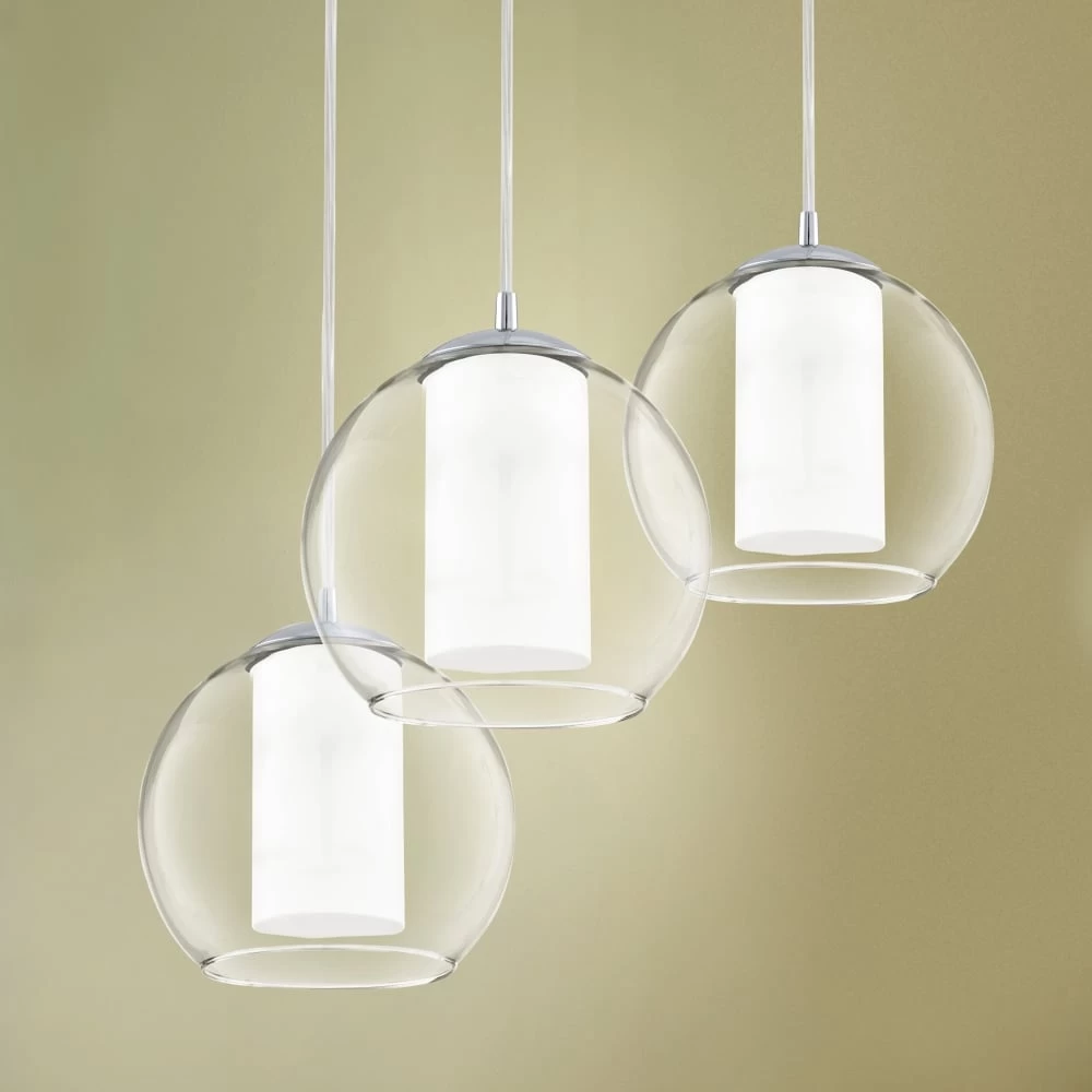 Eglo Bolsano Triple Glass Globe Pendant Light 4 Eglo Bolsano Triple Glass Globe Pendant Light - Image 2