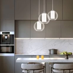 Eglo Bolsano Triple Glass Globe Pendant Light