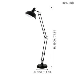 Eglo Borgillio Black Floor Lamp -Eglo eglo borgillio black floor lamp p2509 92204 image