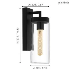 Eglo Bovolone IP44 Outdoor Wall Light In Black 7 Eglo Bovolone IP44 Outdoor Wall Light In Black -Eglo eglo bovolone ip44 outdoor wall light in black p7679 92101 image
