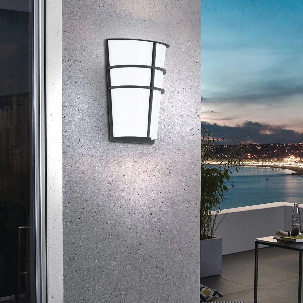 Eglo Breganzo IP44 Outdoor Wall Light In Anthracite 3 Eglo Breganzo IP44 Outdoor Wall Light In Anthracite