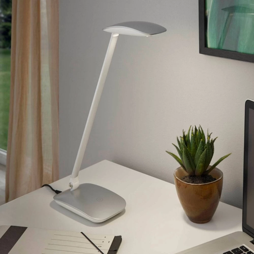 Eglo Cajero Touch Dimmable LED Silver Finish Desk Lamp 3 Eglo Cajero Touch Dimmable LED Silver Finish Desk Lamp