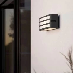 Eglo Camarda Slatted IP54 Exterior Wall Light In Anthracite