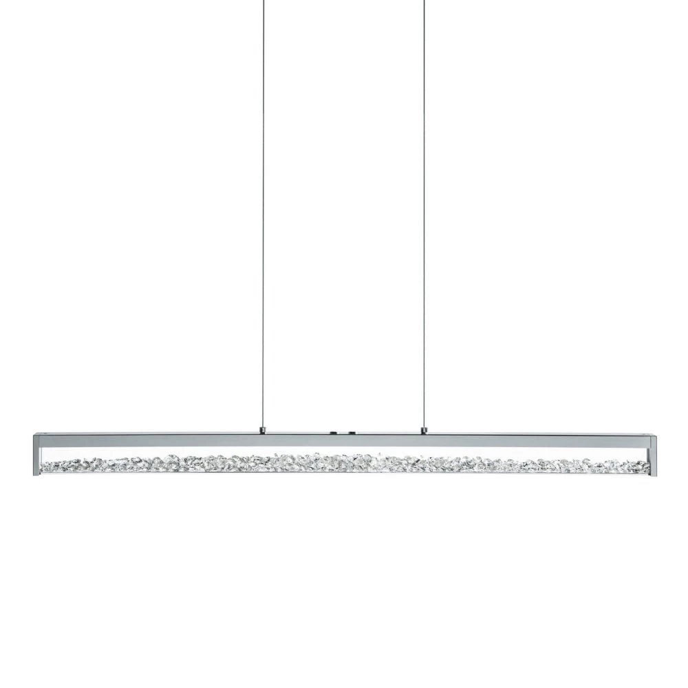 Eglo Cardito 1 LED Bar Pendant In Chrome With Clear Glass Crystal Design 6 Eglo Cardito 1 LED Bar Pendant In Chrome With Clear Glass Crystal Design - Image 4