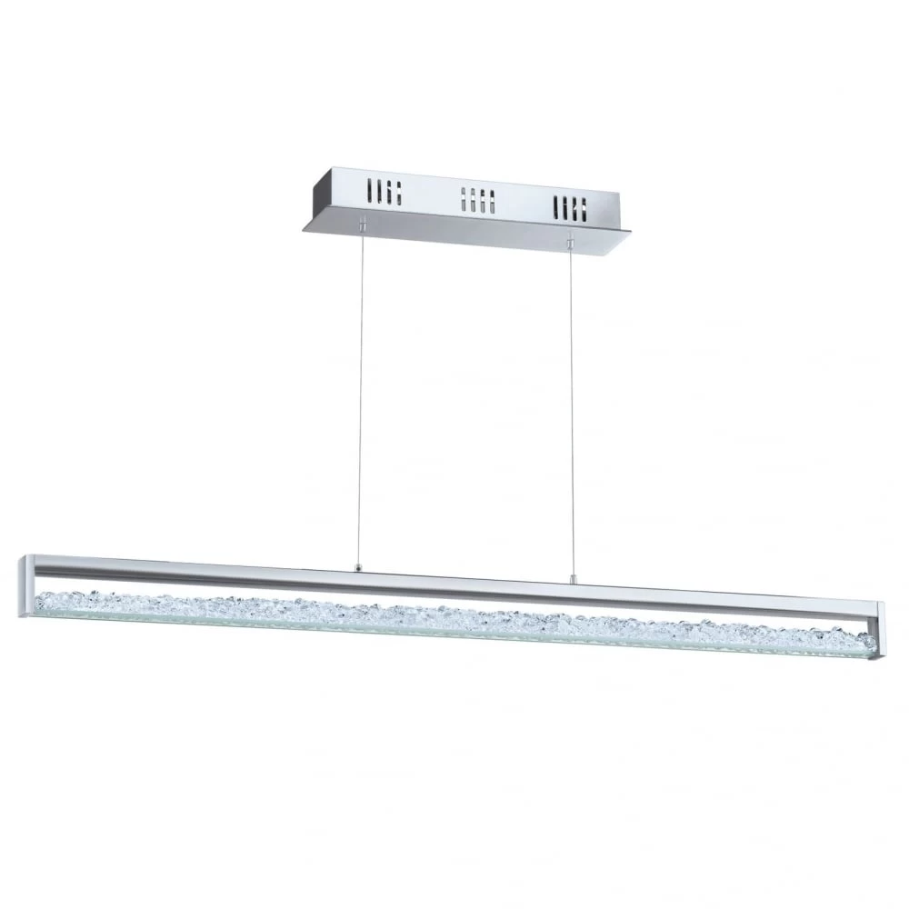 Eglo Cardito 1 LED Bar Pendant In Chrome With Clear Glass Crystal Design 5 Eglo Cardito 1 LED Bar Pendant In Chrome With Clear Glass Crystal Design - Image 3