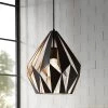 Eglo Carlton 1 310mm Black And Copper Open Cage Steel Pendant -Eglo eglo carlton 1 310mm black and copper open cage steel pendant p2911 4547 image