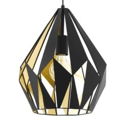Eglo Carlton 1 Black And Gold Open Cage Steel Pendant -Eglo eglo carlton 1 black and gold open cage steel pendant p5867 10946 image