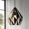 Eglo Carlton 1 Black And Gold Open Cage Steel Pendant -Eglo eglo carlton 1 black and gold open cage steel pendant p5867 85494 image