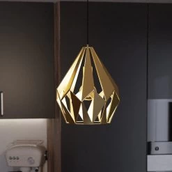 Eglo Carlton 310mm Gold Coloured Open Cage Steel Pendant