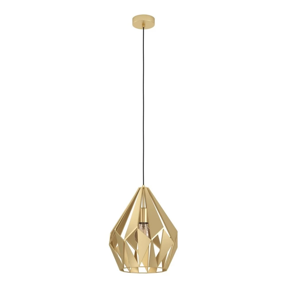 Eglo Carlton 310mm Gold Coloured Open Cage Steel Pendant 4 Eglo Carlton 310mm Gold Coloured Open Cage Steel Pendant - Image 2