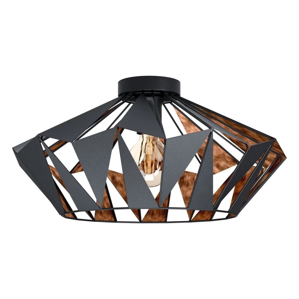 Eglo Carlton Black & Copper Ceiling Light 4 Eglo Carlton Black & Copper Ceiling Light - Image 2