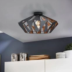 Eglo Carlton Black & Copper Ceiling Light