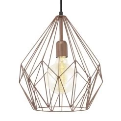 Eglo Carlton Copper Open Cage Pendant Light