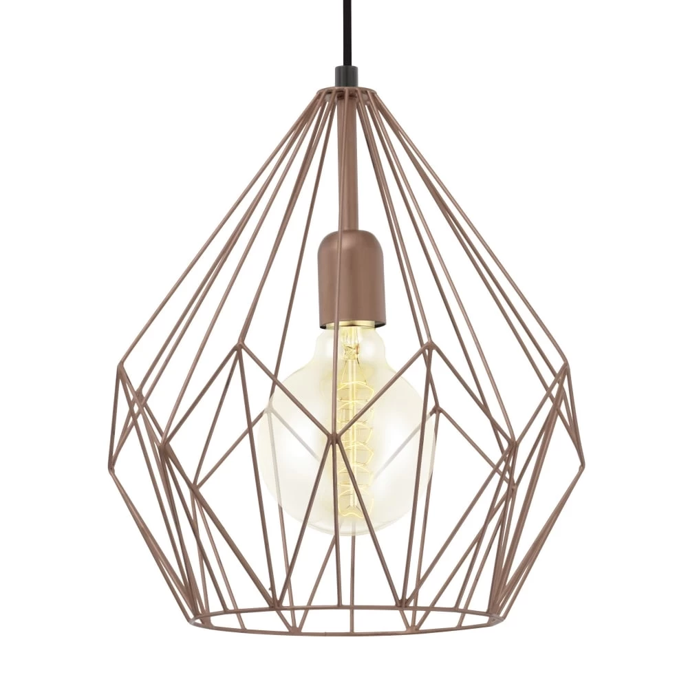 Eglo Carlton Copper Open Cage Pendant Light 3 Eglo Carlton Copper Open Cage Pendant Light