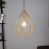 Eglo Carlton Gold Open Wire Cage Pendant Light -Eglo eglo carlton gold open wire cage pendant light p6030 85503 image