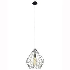 Eglo Carlton Open Cage Pendant In Black -Eglo eglo carlton open cage pendant in black p4996 8278 image