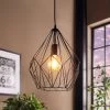 Eglo Carlton Open Cage Pendant In Black -Eglo eglo carlton open cage pendant in black p4996 85499 image