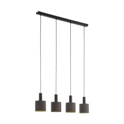 Eglo Concessa 1 Four Drop Bar Pendant Light In Cappuccino And Gold