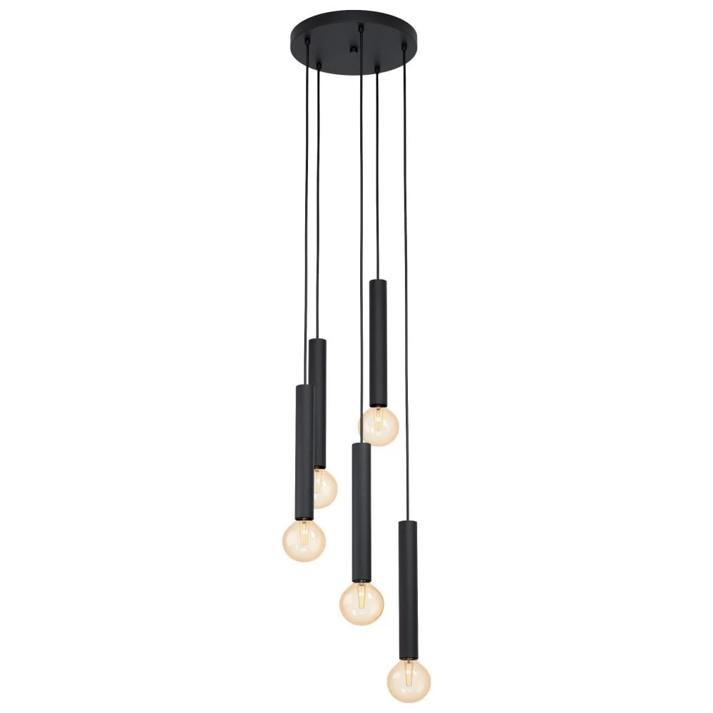 Eglo Cortenova Five Drop Pendant In Black 4 Eglo Cortenova Five Drop Pendant In Black - Image 2