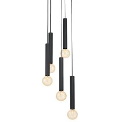 Eglo Cortenova Five Drop Pendant In Black 7 Eglo Cortenova Five Drop Pendant In Black -Eglo eglo cortenova five drop pendant in black p17568 54856 image