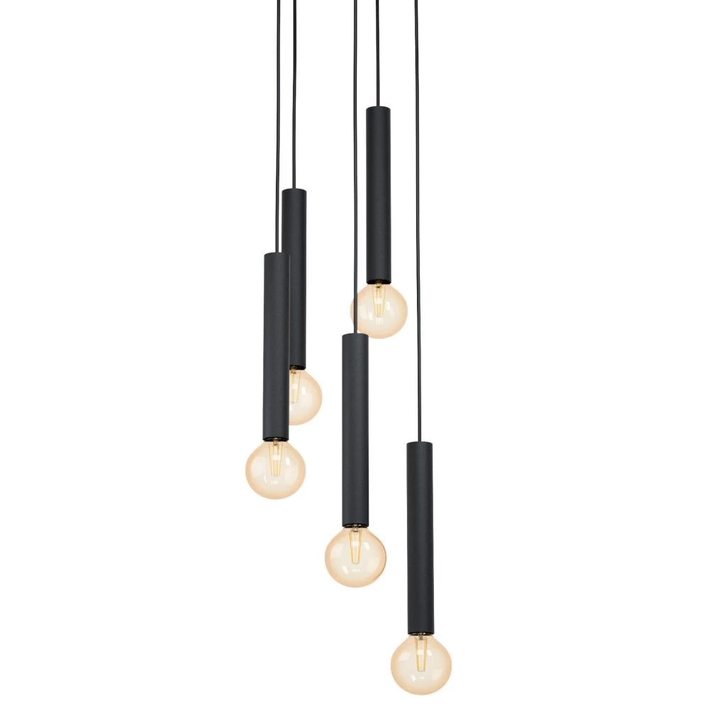 Eglo Cortenova Five Drop Pendant In Black 5 Eglo Cortenova Five Drop Pendant In Black - Image 3