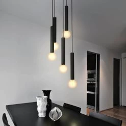 Eglo Cortenova Five Drop Pendant In Black