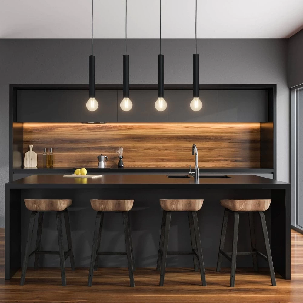 Eglo Cortenova Four Drop Bar Pendant In Black 7 Eglo Cortenova Four Drop Bar Pendant In Black - Image 5