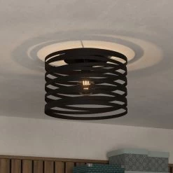 Eglo Cremella 370mm Spiral Style Black Ceiling Light