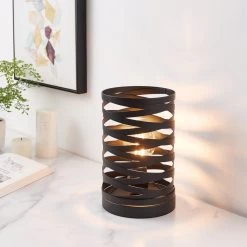 Eglo Cremella Spiral Style Black Table Lamp