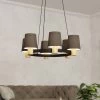 Eglo Edale 700mm Six Lamp Pendant In Black With Wood Detailing And Cappuccino Shades -Eglo eglo edale 700mm six lamp pendant in black with wood detailing and cappuccino shades p23742 90671 image