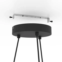 Eglo Edale 700mm Six Lamp Pendant In Black With Wood Detailing And Cappuccino Shades -Eglo eglo edale 700mm six lamp pendant in black with wood detailing and cappuccino shades p23742 90673 image