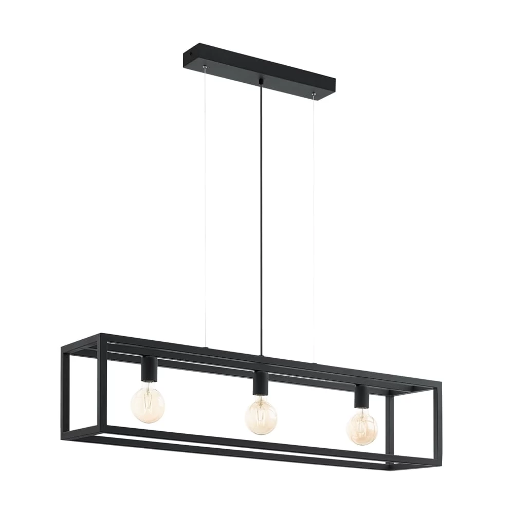 Eglo Elswick Triple Light Black Box Pendant 4 Eglo Elswick Triple Light Black Box Pendant - Image 2