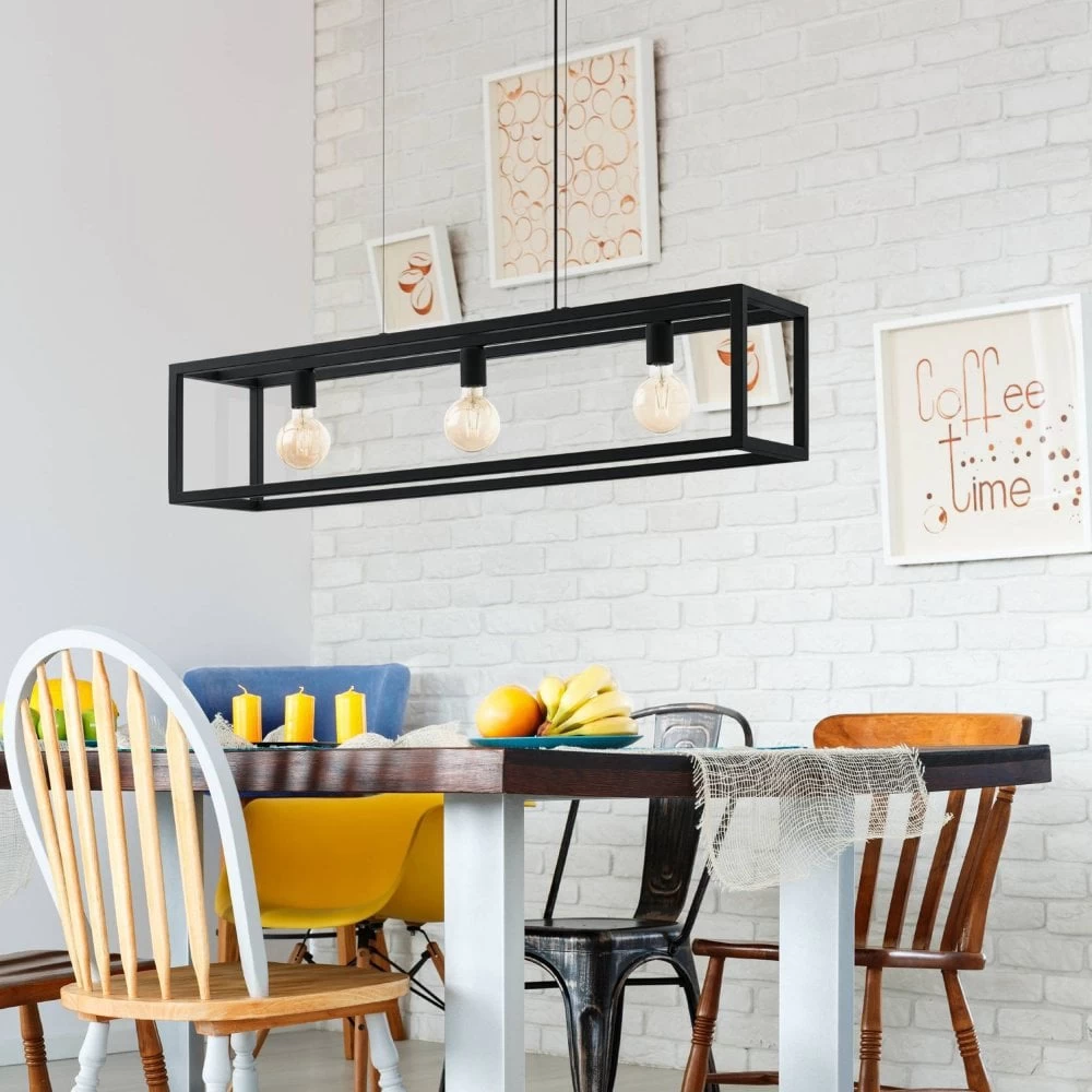 Eglo Elswick Triple Light Black Box Pendant 5 Eglo Elswick Triple Light Black Box Pendant - Image 3