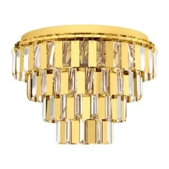 Eglo Erseka 485mm Brass & Crystal Ceiling Light