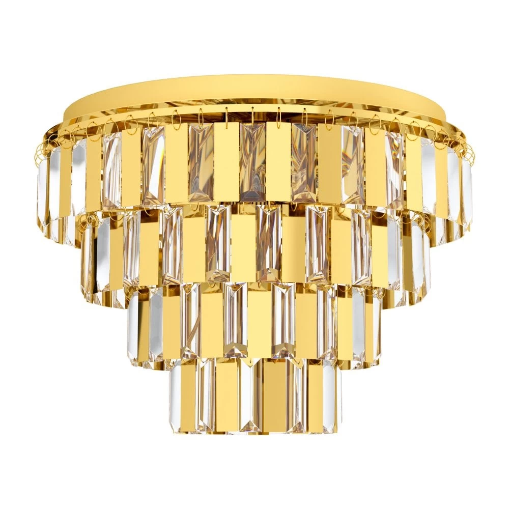 Eglo Erseka 485mm Brass & Crystal Ceiling Light 3 Eglo Erseka 485mm Brass & Crystal Ceiling Light
