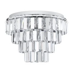 Eglo Erseka 485mm Chrome & Crystal Ceiling Light