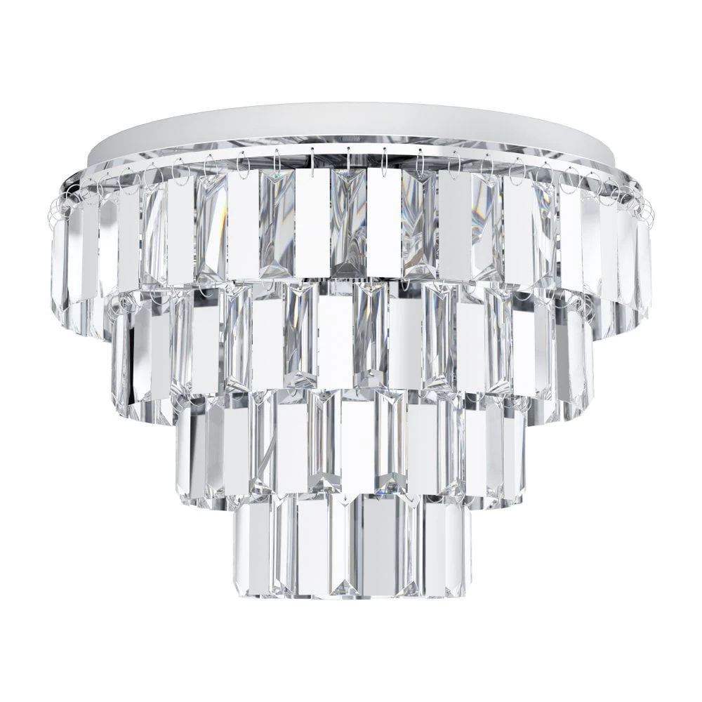 Eglo Erseka 485mm Chrome & Crystal Ceiling Light 3 Eglo Erseka 485mm Chrome & Crystal Ceiling Light