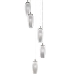 Eglo Farsala Five Drop Pendant With Smoked Glass Shade