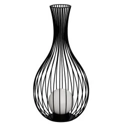 Eglo Fossombrone IP65 Exterior Floor Light In Black With White Globe Diffuser