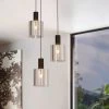 Eglo Gorosiba Triple Round Pendant With Transparent Black Vaporized Glass -Eglo eglo gorosiba triple round pendant with transparent black vaporized glass p15673 85705 image