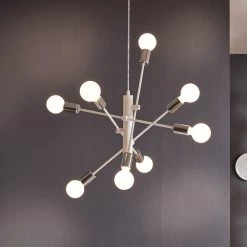 Eglo Gradoli Eight Arm Pendant Light In White