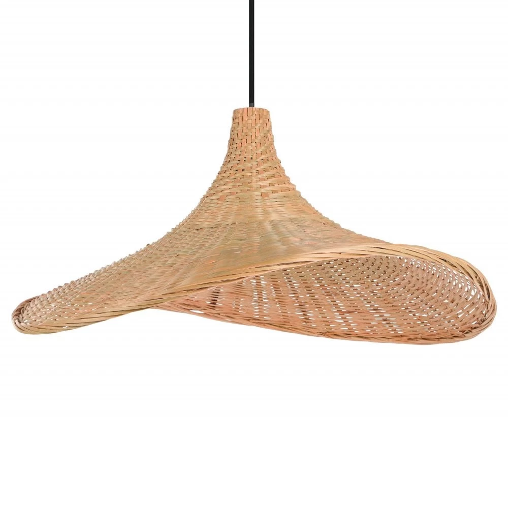 Eglo Haxey Single Drop Pendant With Pale Bamboo Wicker Shade 5 Eglo Haxey Single Drop Pendant With Pale Bamboo Wicker Shade - Image 3