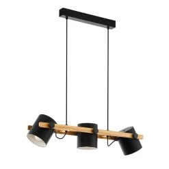 Eglo Hornwood Three Lamp Linear Pendant In Pinewood & Black Adjustable Shades 8 Eglo Hornwood Three Lamp Linear Pendant In Pinewood & Black Adjustable Shades -Eglo eglo hornwood three lamp linear pendant in pinewood black adjustable shades p23512 89440 image